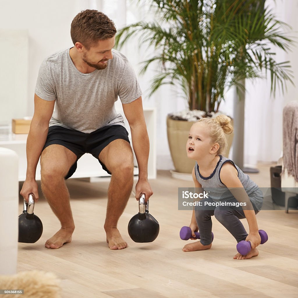 father working out